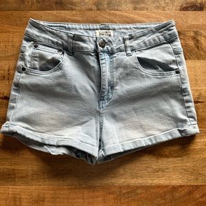 High Waisted Light Denim Jean Shorts